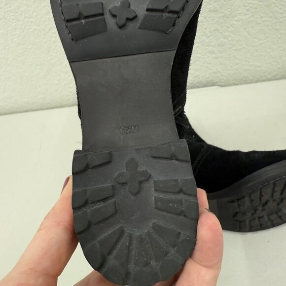 Tory Burch Eloise Black Suede Leather Side Zip Ankle Booties Shoes Womens 6.5 M - Picture 7 of 10